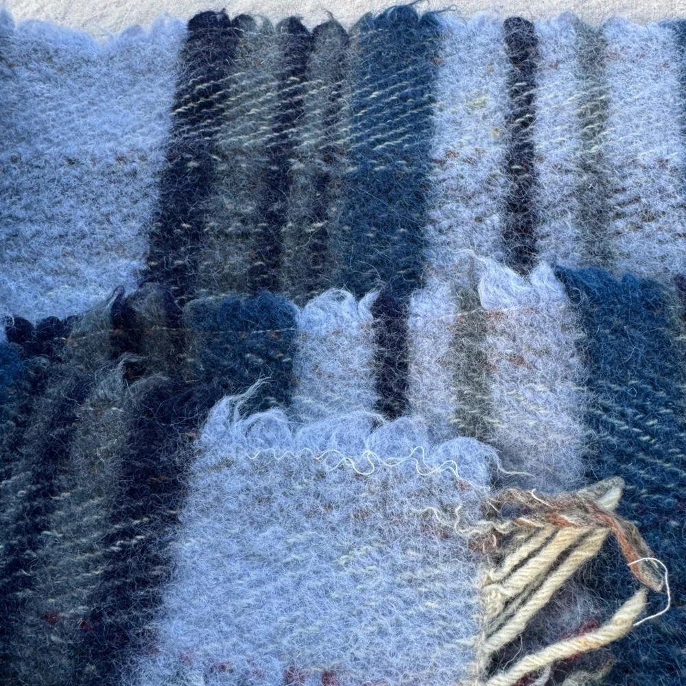Vintage 1960s Macnab of Haddington Scotland Wool Plaid Travel Rug Blanket Fringe